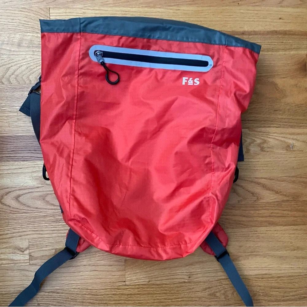 Field & Stream 30L Backpack Hiking Red Water Resistant Roll Top